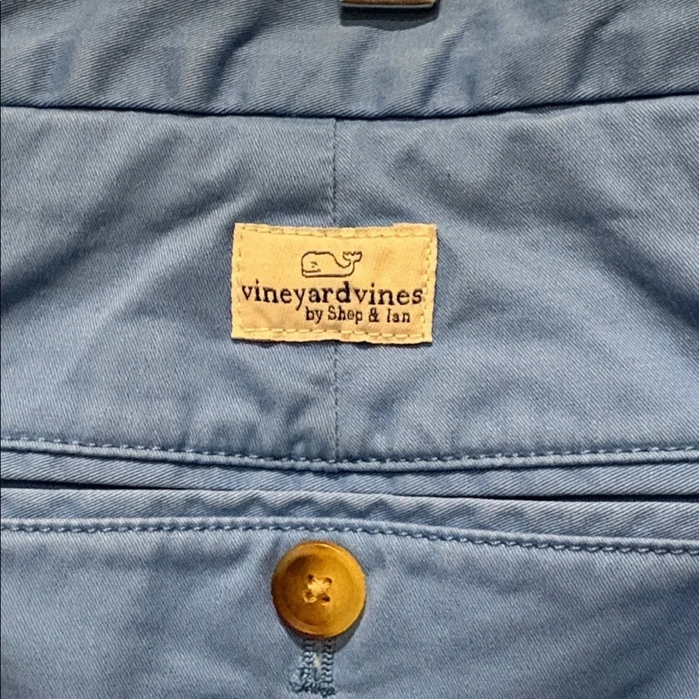 Vineyard Vines - Men's Breaker Short. Embroidered Fish Skeleton.  Blue. Size 42